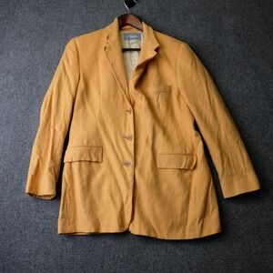 Pietrafesa Loro Piana Blazer Womens 12 Yellow Camelhair Long Lined Made In USA